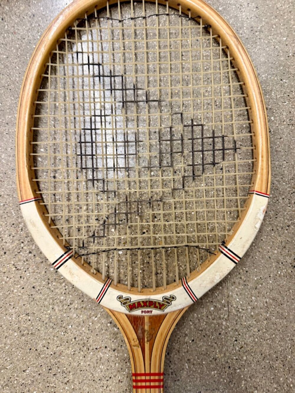 Vintage Dunlop Maxply Fort Wooden Tennis Racket with Wood Press